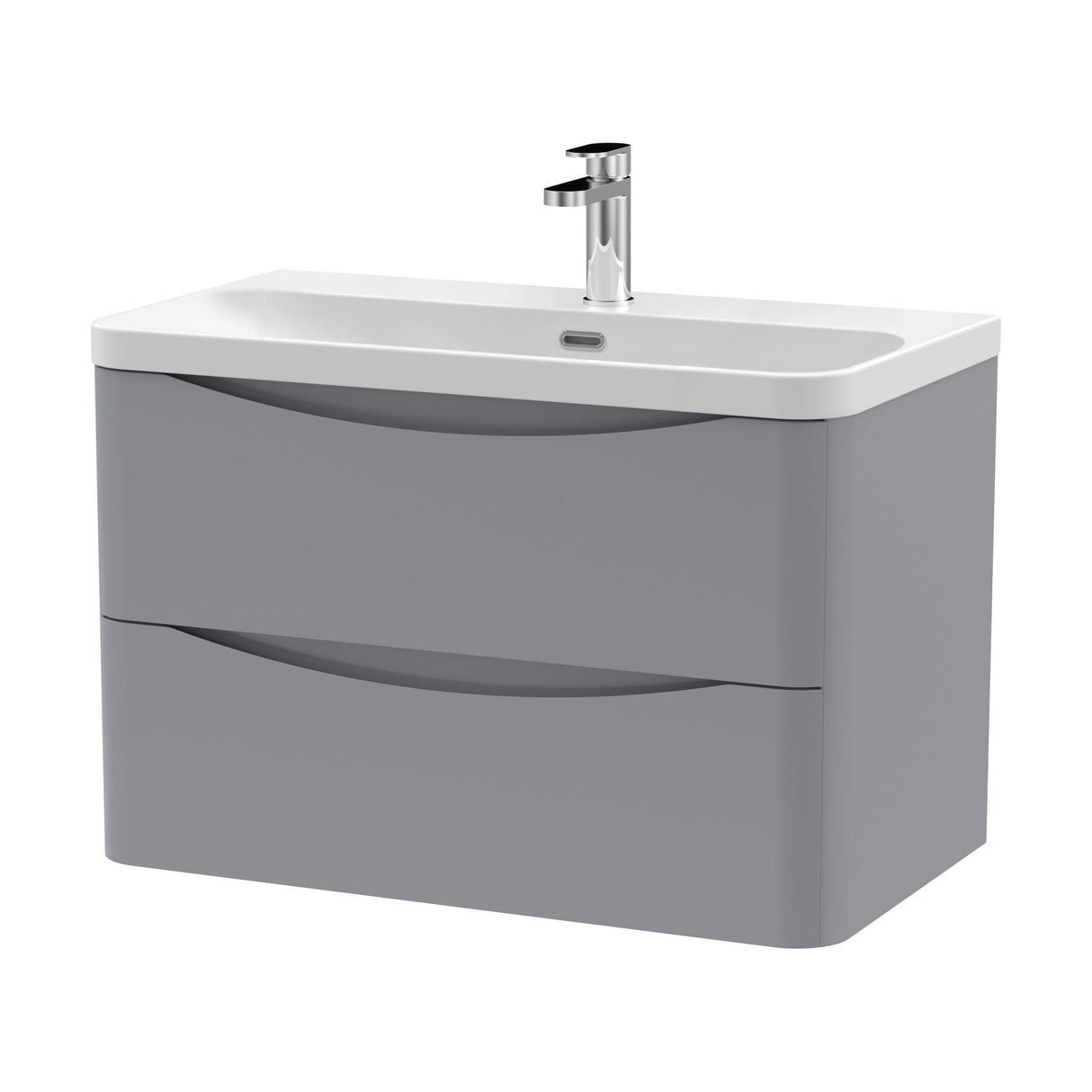 [BAL204B] Dunwood Contemporary Wall Hung 2 Drawer Vanity Basin Unit, Choice of Size and Colour - Cutout