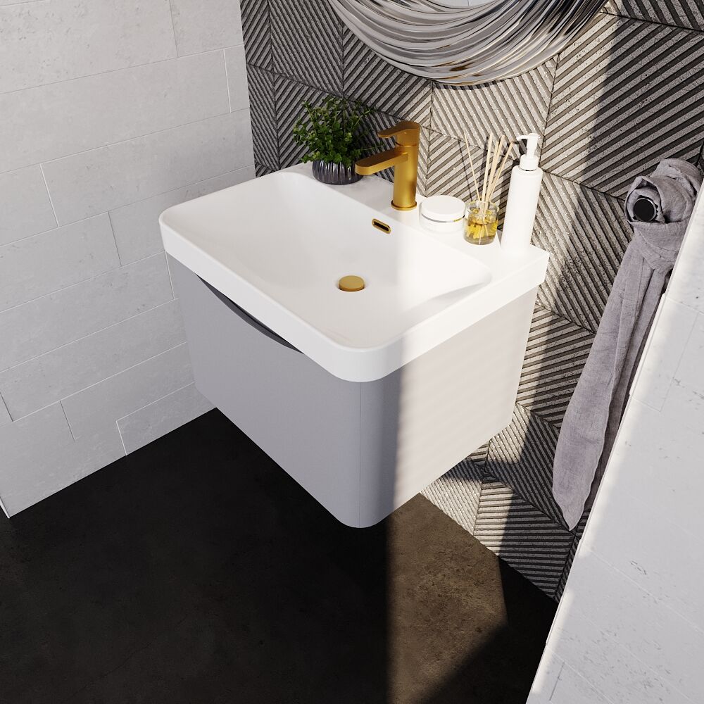 [BAL205B] Dunwood Contemporary 1 Drawer Vanity Basin Unit, Choice of Size and Colour - Lifestyle 2