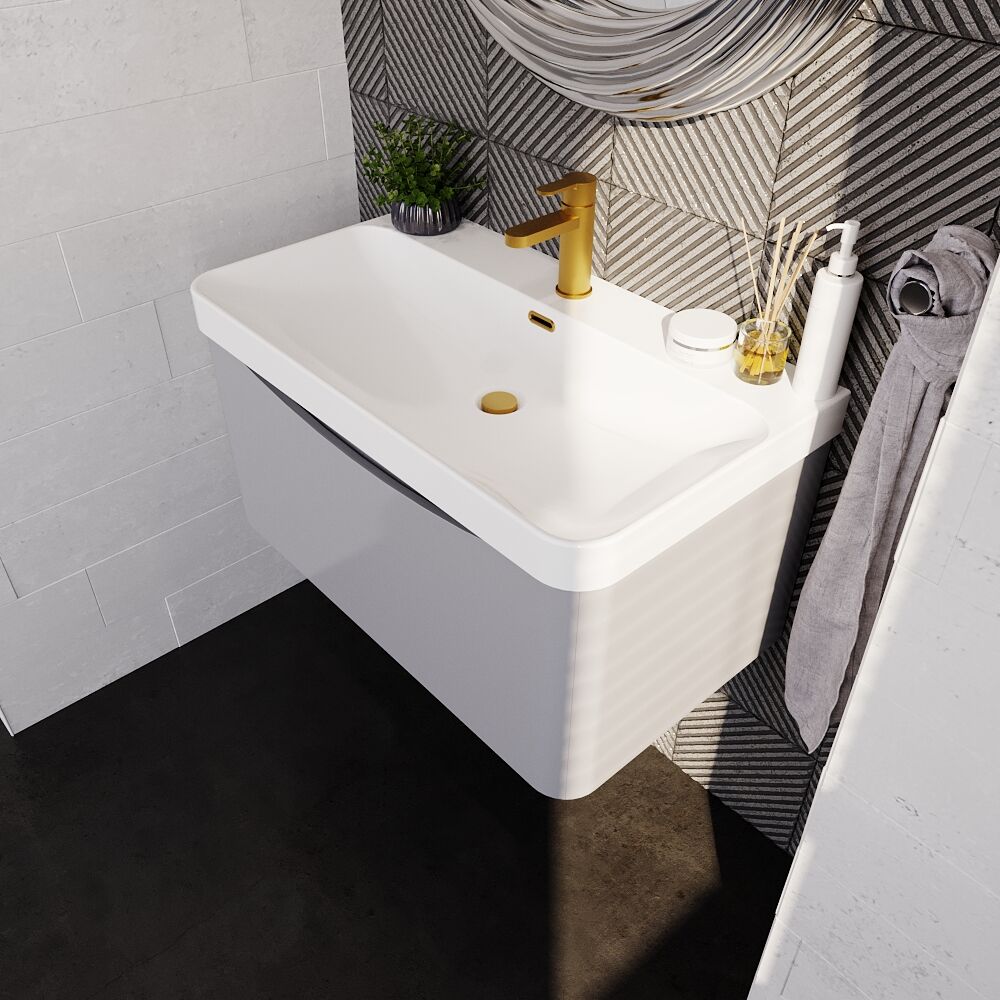 [BAL206B] Dunwood Contemporary 1 Drawer Vanity Basin Unit, Choice of Size and Colour - Lifestyle 2