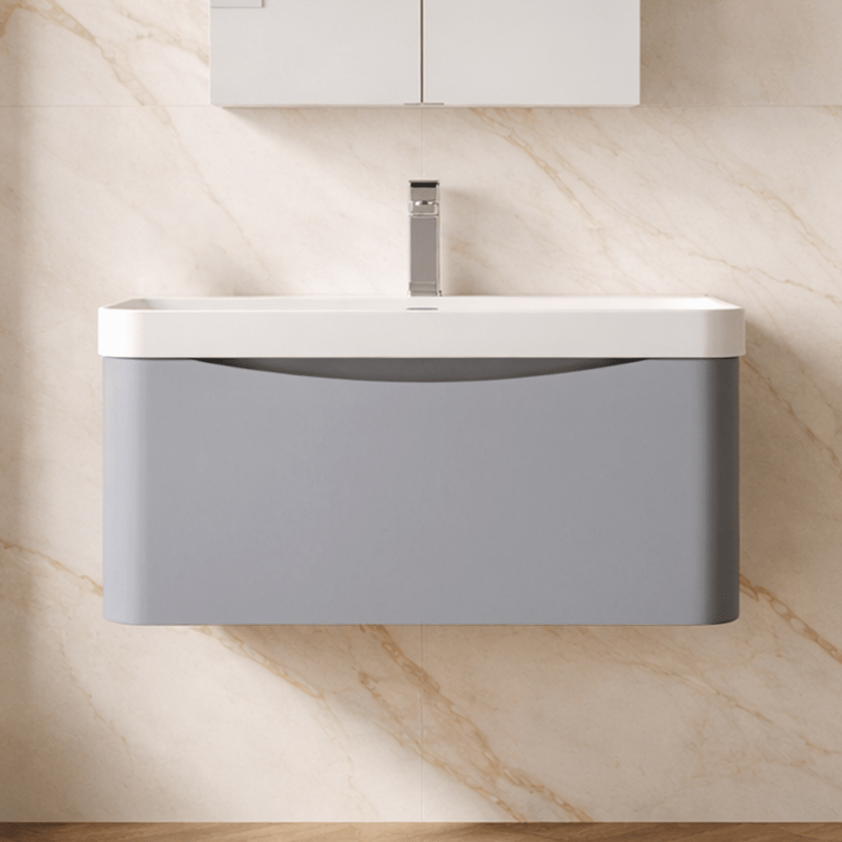 [BAL206B] Dunwood Contemporary 1 Drawer Vanity Basin Unit, Choice of Size and Colour - Silo