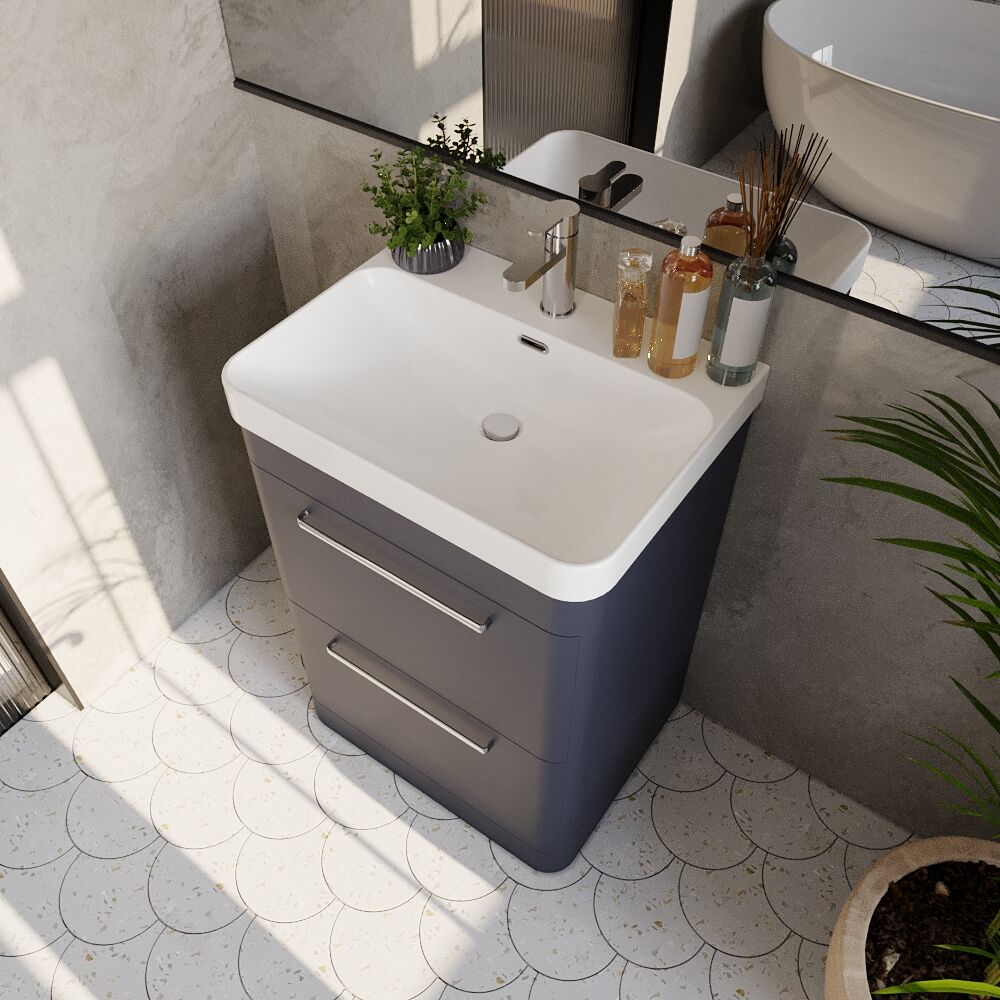 [BAL301C] Croxden Modern Floor Standing Vanity Basin Unit with Soft Close Drawers - 600mm or 800mm - Lifestyle 2