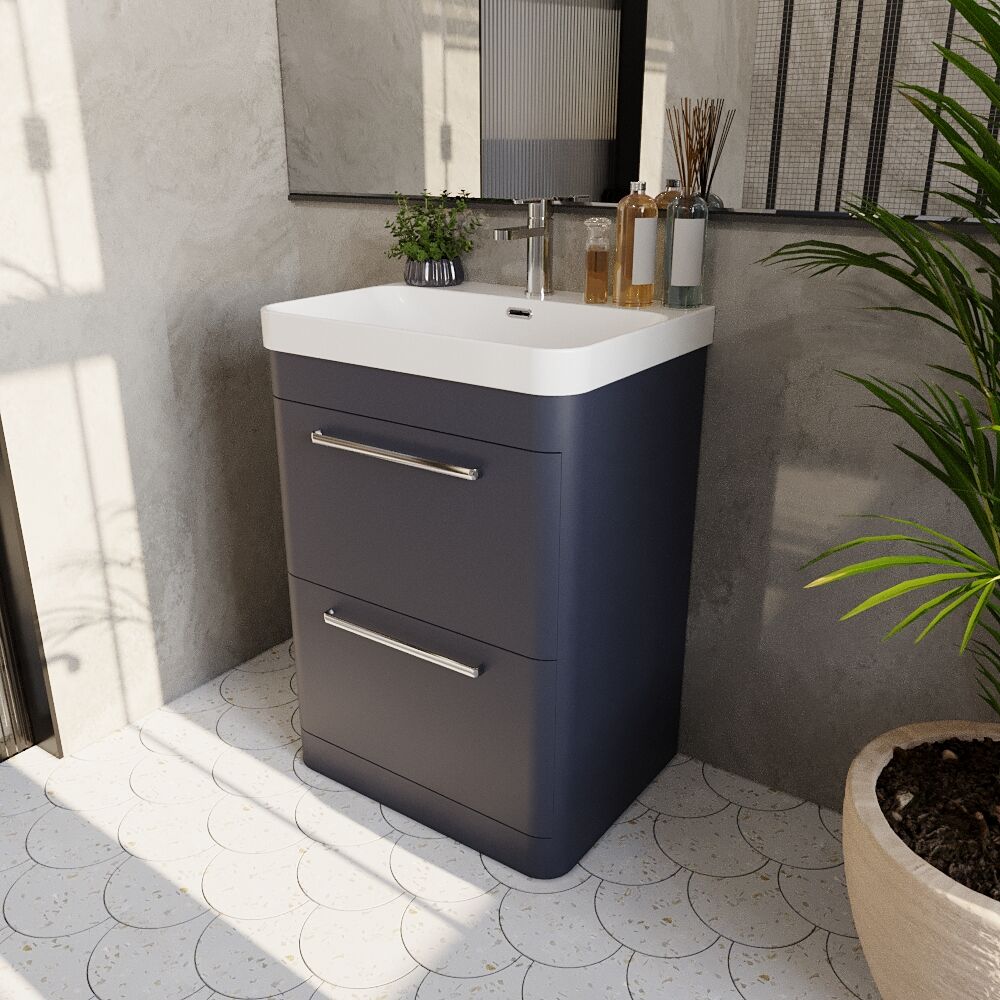 [BAL301C] Croxden Modern Floor Standing Vanity Basin Unit with Soft Close Drawers - 600mm or 800mm - Lifestyle 3
