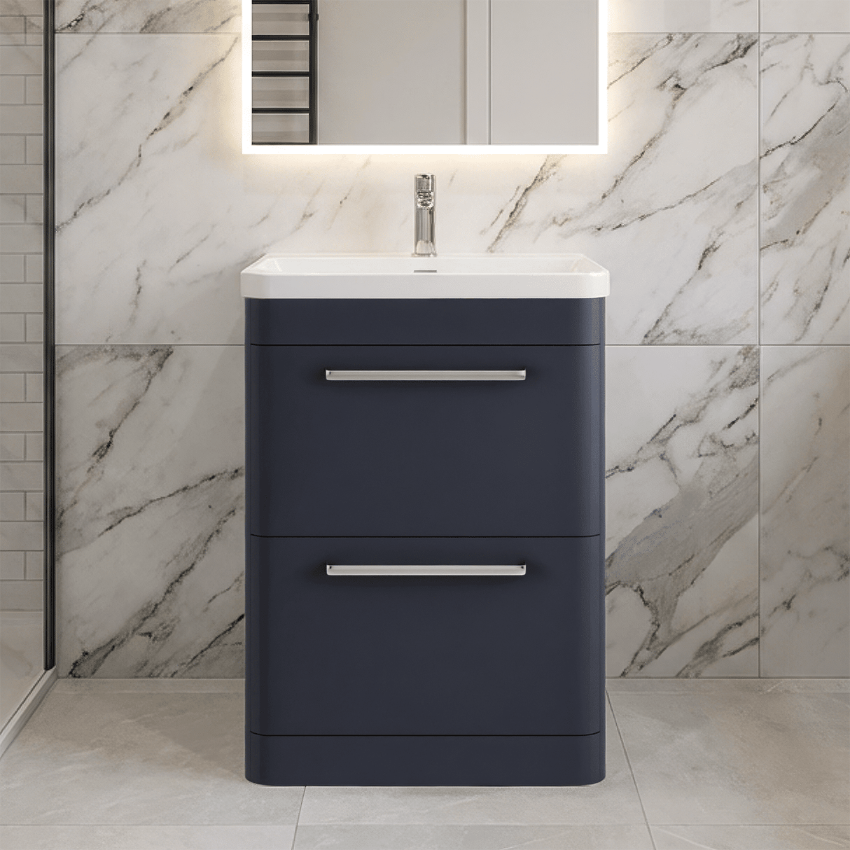 [BAL301C] Croxden Modern Floor Standing Vanity Basin Unit with Soft Close Drawers - 600mm or 800mm - Silo