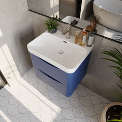 [BAL302B] Dunwood Contemporary Wall Hung 2 Drawer Vanity Basin Unit, Choice of Size and Colour - Lifestyle 2