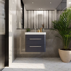 [BAL302C] Croxden Modern Wall Hung Vanity Basin Unit with Soft Close Drawers - 600mm or 800mm - Lifestyle 1
