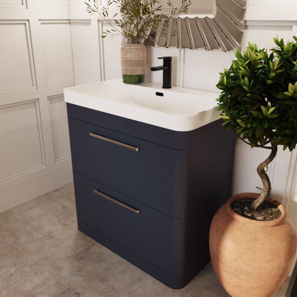 [BAL303C] Croxden Modern Floor Standing Vanity Basin Unit with Soft Close Drawers - 600mm or 800mm - Lifestyle 3