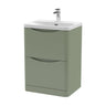 [BAL801B] Dunwood Floor Standing 2 Drawer Vanity Unit with Thin Edge Basin - Choice of Colour and Size - Cutout