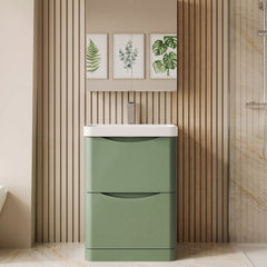 [BAL801B] Dunwood Floor Standing 2 Drawer Vanity Unit with Thin Edge Basin - Choice of Colour and Size - Lifestyle 1