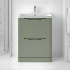 [BAL801B] Dunwood Floor Standing 2 Drawer Vanity Unit with Thin Edge Basin - Choice of Colour and Size - Silo
