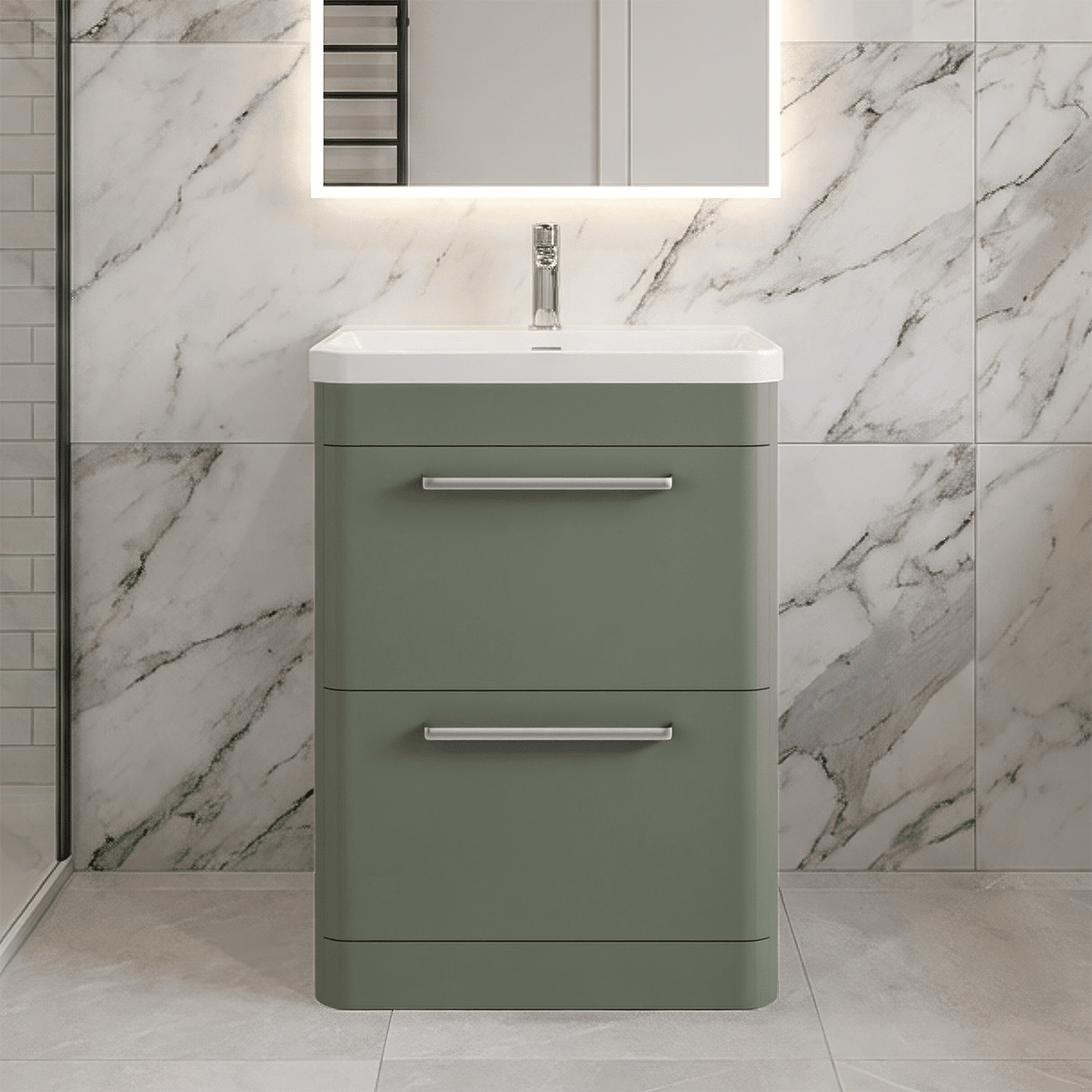 [BAL801D] Croxden Modern Floor Standing Vanity Basin Unit with Soft Close Drawers - 600mm or 800mm - Silo