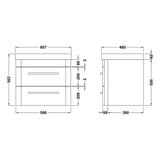 Croxden Modern Wall Hung Vanity Basin Unit with Soft Close Drawers - 600mm or 800mm