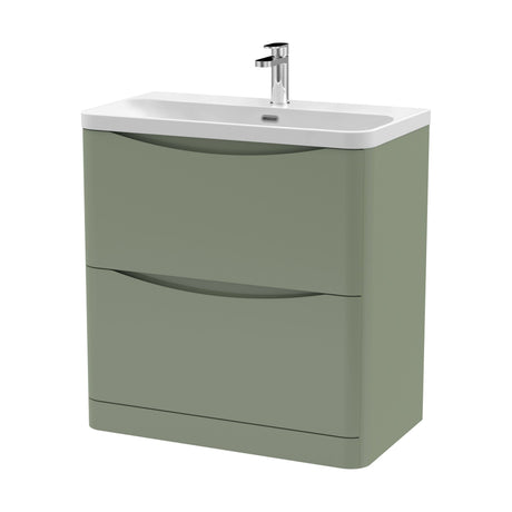 [BAL803B] Dunwood Floor Standing 2 Drawer Vanity Unit with Thin Edge Basin - Choice of Colour and Size - Cutout