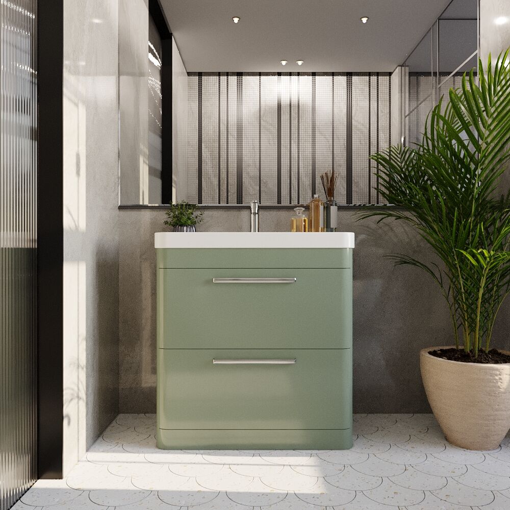 [BAL803D] Croxden Modern Floor Standing Vanity Basin Unit with Soft Close Drawers - 600mm or 800mm - Lifestyle 1