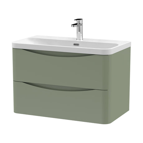 [BAL804B] Dunwood Contemporary Wall Hung 2 Drawer Vanity Basin Unit, Choice of Size and Colour - Cutout
