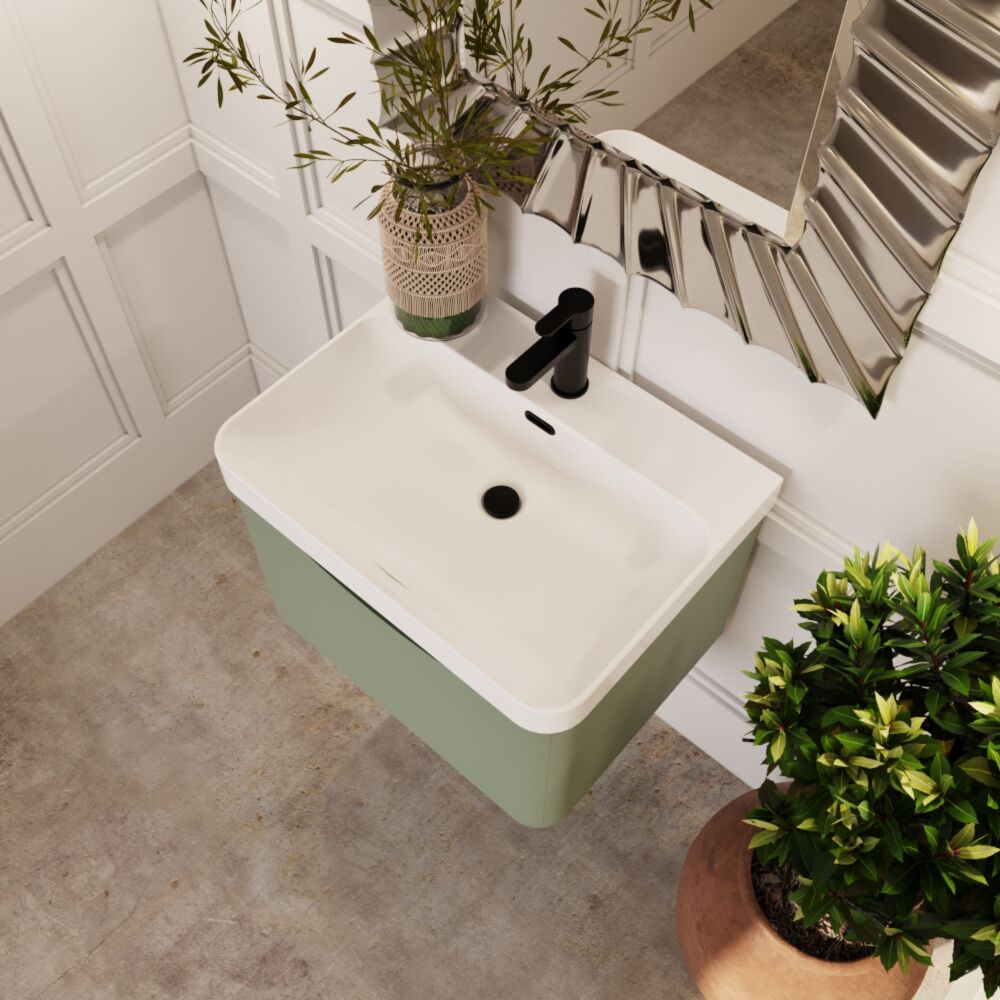 [BAL805B] Dunwood Contemporary 1 Drawer Vanity Basin Unit, Choice of Size and Colour - Lifestyle 2