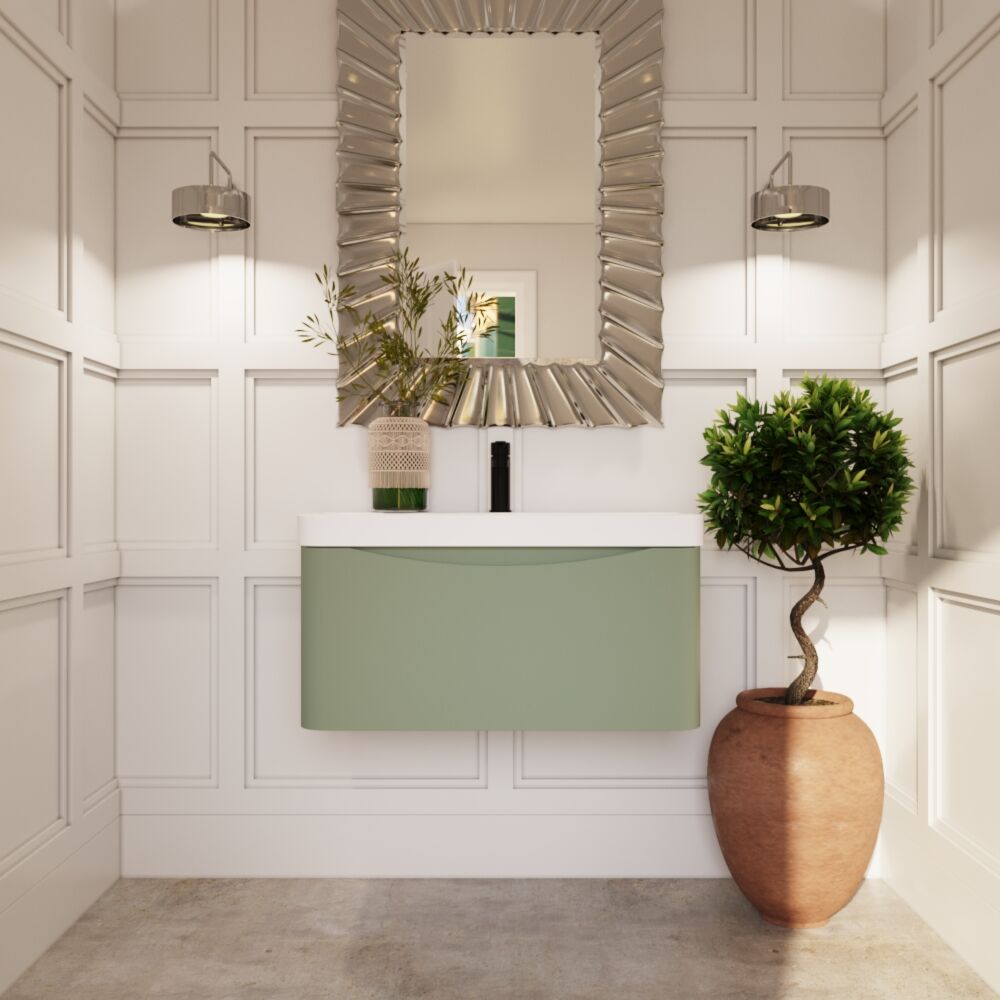 [BAL806B] Dunwood Contemporary 1 Drawer Vanity Basin Unit, Choice of Size and Colour - Lifestyle 1