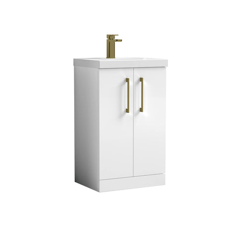 Bramshall Floor Standing 2-Door Vanity & Mid-Edge Basin – Choice of Colour and Handle Finish