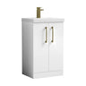 [BALARN101AH017] Bramshall Floor Standing 2-Door Vanity & Mid-Edge Basin – Choice of Colour and Handle Finish - Cutout