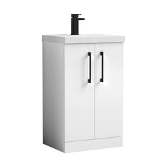 [BALARN101AH018] Bramshall Floor Standing 2-Door Vanity & Mid-Edge Basin – Choice of Colour and Handle Finish - Cutout