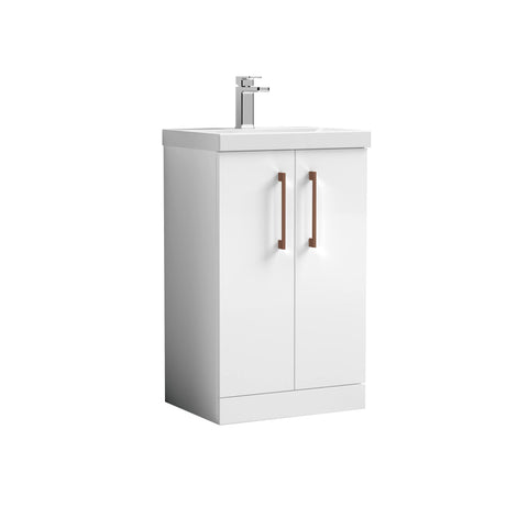 Bramshall Floor Standing 2-Door Vanity & Mid-Edge Basin – Choice of Colour and Handle Finish