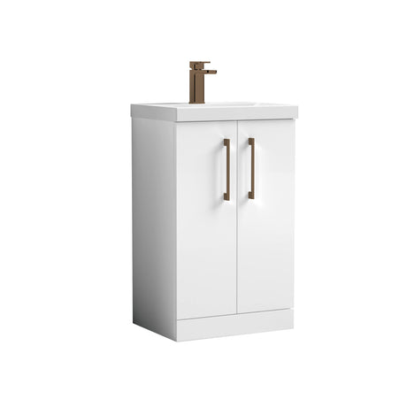 Bramshall Floor Standing 2-Door Vanity & Mid-Edge Basin – Choice of Colour and Handle Finish