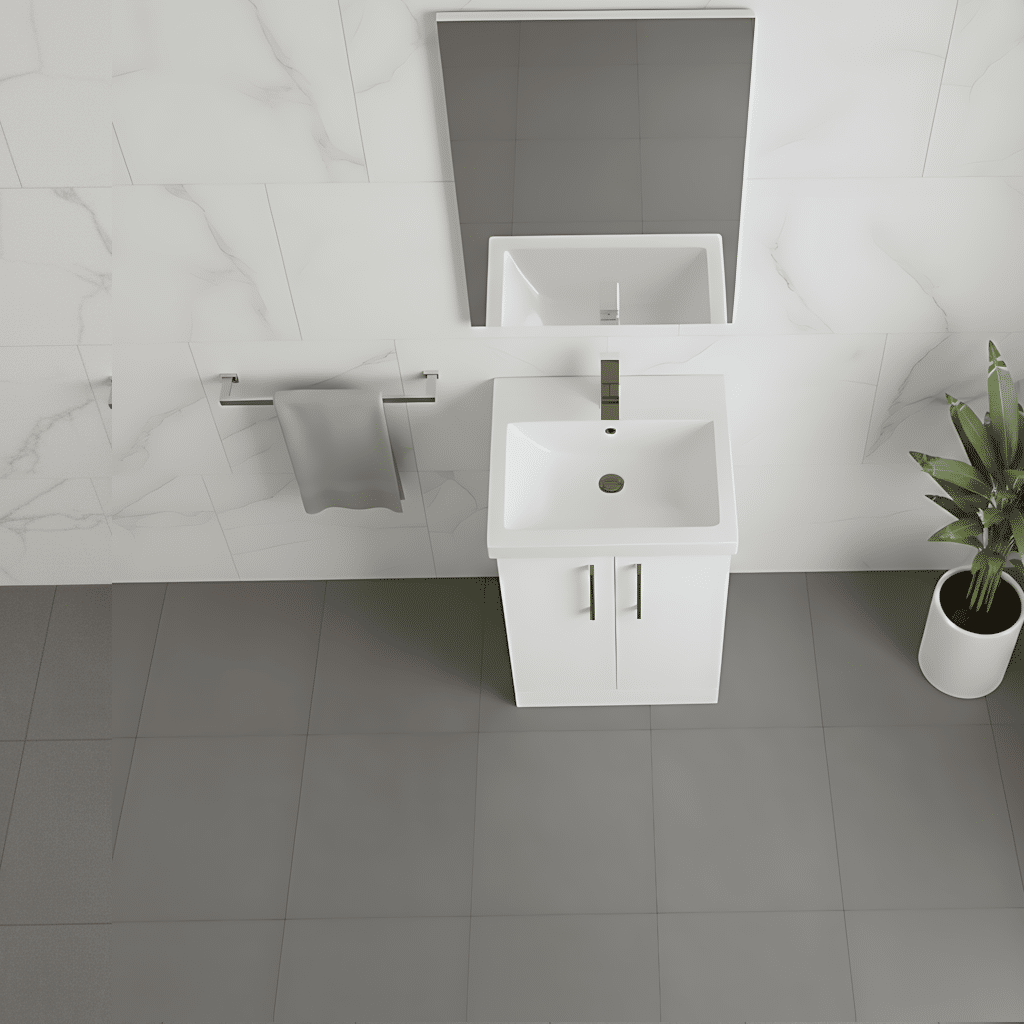 [BALARN101AH1516] Bramshall Floor Standing 2 Door Vanity Basin Unit with Mid-Edge Basin, 500mm, Choice of Colour and Handle Finish - Lifestyle 3