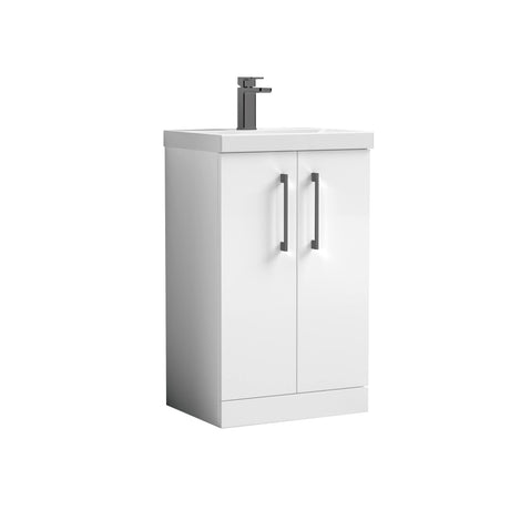 Bramshall Floor Standing 2-Door Vanity & Mid-Edge Basin – Choice of Colour and Handle Finish