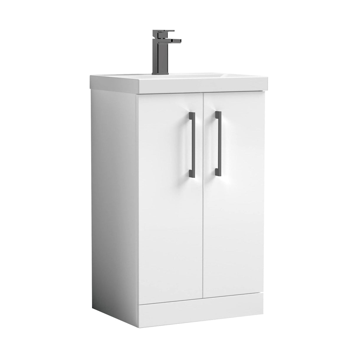 [BALARN101AH716] Bramshall Floor Standing 2-Door Vanity & Mid-Edge Basin – Choice of Colour and Handle Finish - Cutout