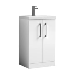 [BALARN101AH716] Bramshall Floor Standing 2-Door Vanity & Mid-Edge Basin – Choice of Colour and Handle Finish - Cutout
