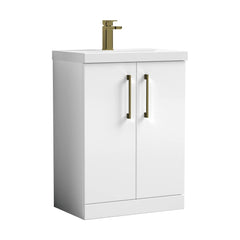 [BALARN103AH017] Bramshall Floor Standing 2-Door Vanity & Mid-Edge Basin – Choice of Colour and Handle Finish - Cutout