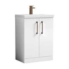 [BALARN103AH1516] Bramshall Floor Standing 2-Door Vanity & Mid-Edge Basin – Choice of Colour and Handle Finish - Cutout