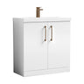[BALARN1056AH1516] Bramshall Floor Standing 2-Door Vanity & Mid-Edge Basin – Choice of Colour and Handle Finish - Cutout