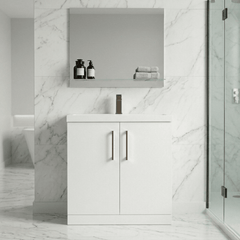 [BALARN1056AH1516] Bramshall Floor Standing 2 Door Vanity Basin Unit with Mid-Edge Basin, 800mm, Choice of Colour and Handle Finish - Lifestyle 1