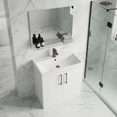 [BALARN1056AH1516] Bramshall Floor Standing 2 Door Vanity Basin Unit with Mid-Edge Basin, 800mm, Choice of Colour and Handle Finish - Lifestyle 3