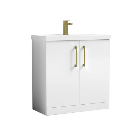 Bramshall Floor Standing 2-Door Vanity & Mid-Edge Basin – Choice of Colour and Handle Finish