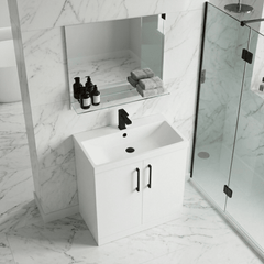 [BALARN105AH018] Bramshall Floor Standing 2 Door Vanity Basin Unit with Mid-Edge Basin, 800mm, Choice of Colour and Handle Finish - Lifestyle 3