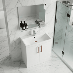 [BALARN105AH019] Bramshall Floor Standing 2 Door Vanity Basin Unit with Mid-Edge Basin, 800mm, Choice of Colour and Handle Finish - Lifestyle 3