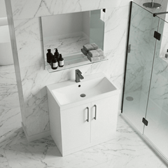 [BALARN105AH716] Bramshall Floor Standing 2 Door Vanity Basin Unit with Mid-Edge Basin, 800mm, Choice of Colour and Handle Finish - Lifestyle 3