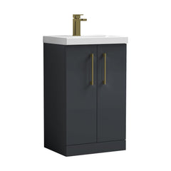 [BALARN1401AH017] Bramshall Floor Standing 2-Door Vanity & Mid-Edge Basin – Choice of Colour and Handle Finish - Cutout
