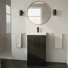 [BALARN1401AH018] Bramshall Floor Standing 2 Door Vanity Basin Unit with Mid-Edge Basin, 500mm, Choice of Colour and Handle Finish - Lifestyle 1