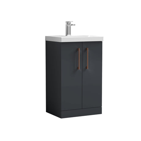 Bramshall Floor Standing 2-Door Vanity & Mid-Edge Basin – Choice of Colour and Handle Finish