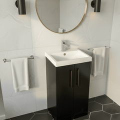 [BALARN1401AH019] Bramshall Floor Standing 2 Door Vanity Basin Unit with Mid-Edge Basin, 500mm, Choice of Colour and Handle Finish - Lifestyle 3