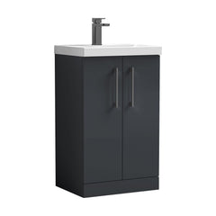 [BALARN1401AH716] Bramshall Floor Standing 2-Door Vanity & Mid-Edge Basin – Choice of Colour and Handle Finish - Cutout
