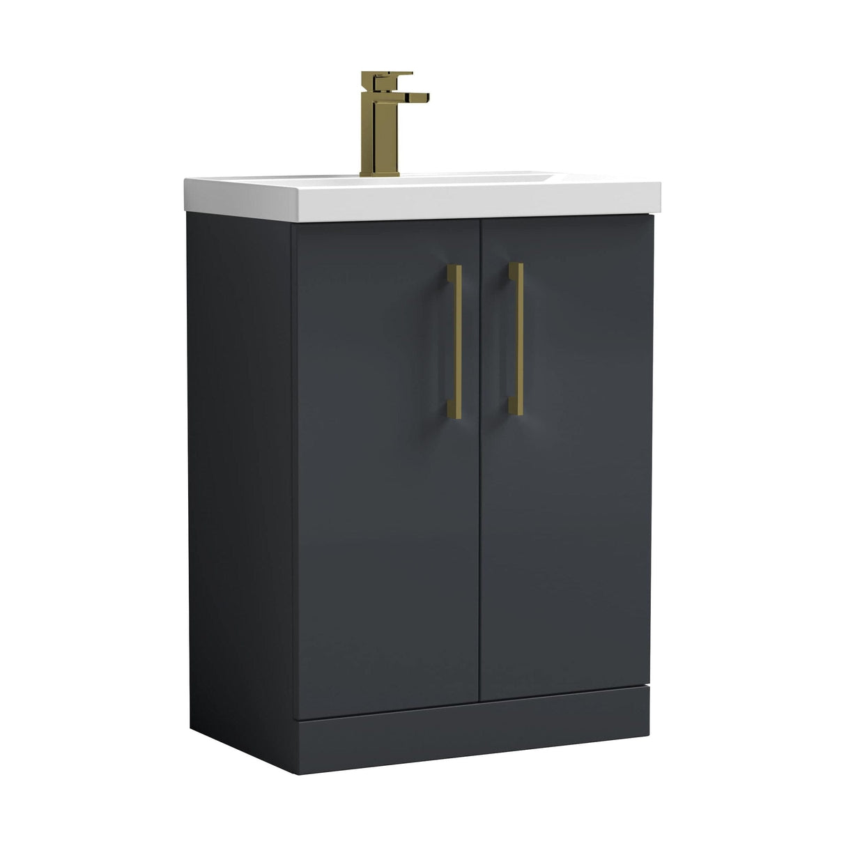 [BALARN1403AH017] Bramshall Floor Standing 2-Door Vanity & Mid-Edge Basin – Choice of Colour and Handle Finish - Cutout