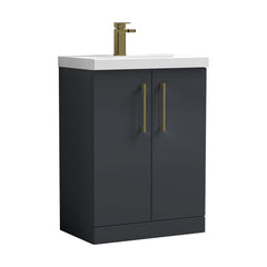 [BALARN1403AH017] Bramshall Floor Standing 2-Door Vanity & Mid-Edge Basin – Choice of Colour and Handle Finish - Cutout