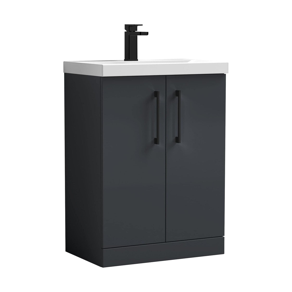 [BALARN1403AH018] Bramshall Floor Standing 2-Door Vanity & Mid-Edge Basin – Choice of Colour and Handle Finish - Cutout
