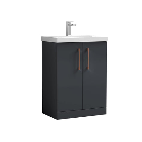 Bramshall Floor Standing 2-Door Vanity & Mid-Edge Basin – Choice of Colour and Handle Finish