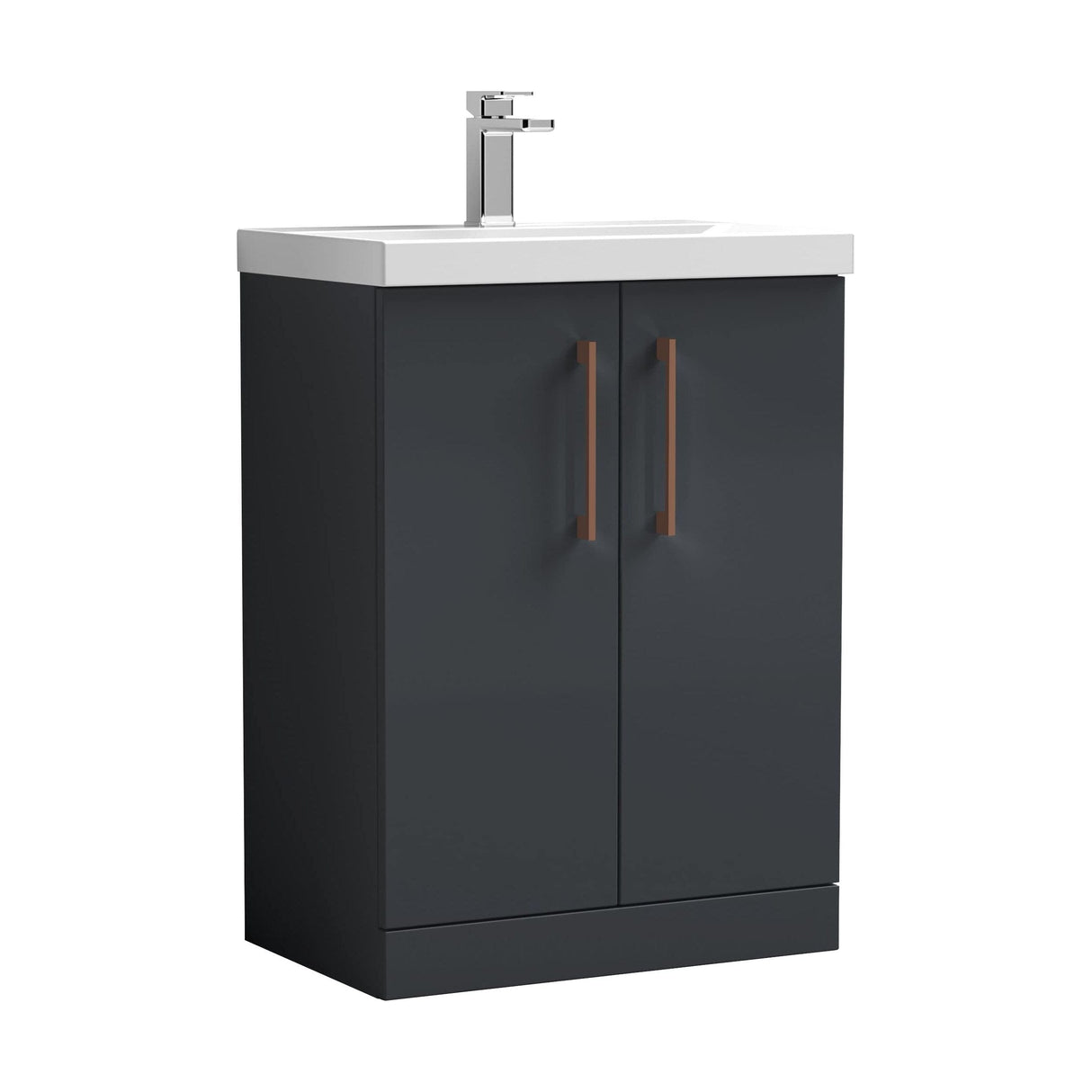 [BALARN1403AH019] Bramshall Floor Standing 2-Door Vanity & Mid-Edge Basin – Choice of Colour and Handle Finish - Cutout