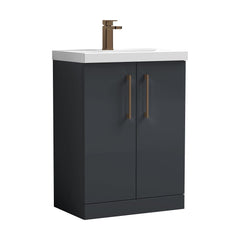 [BALARN1403AH1516] Bramshall Floor Standing 2-Door Vanity & Mid-Edge Basin – Choice of Colour and Handle Finish - Cutout