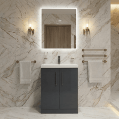 [BALARN1403AH716] Bramshall Floor Standing 2 Door Vanity Basin Unit with Mid-Edge Basin, 600mm, Choice of Colour and Handle Finish - Lifestyle 1